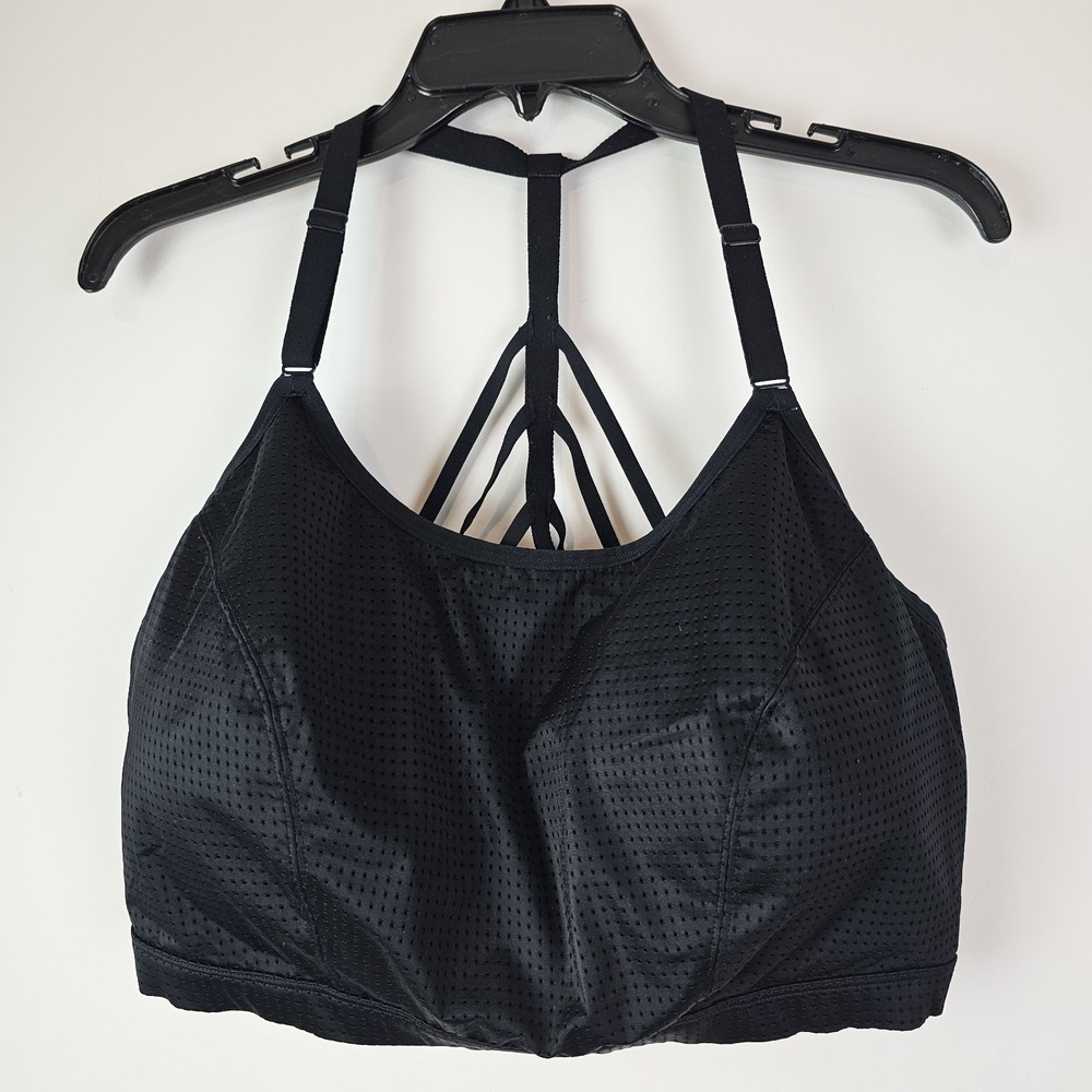 LIVI Lane Bryant ACTIVE Sports Bra Women's 28 Black Racerback Gym Plus Size